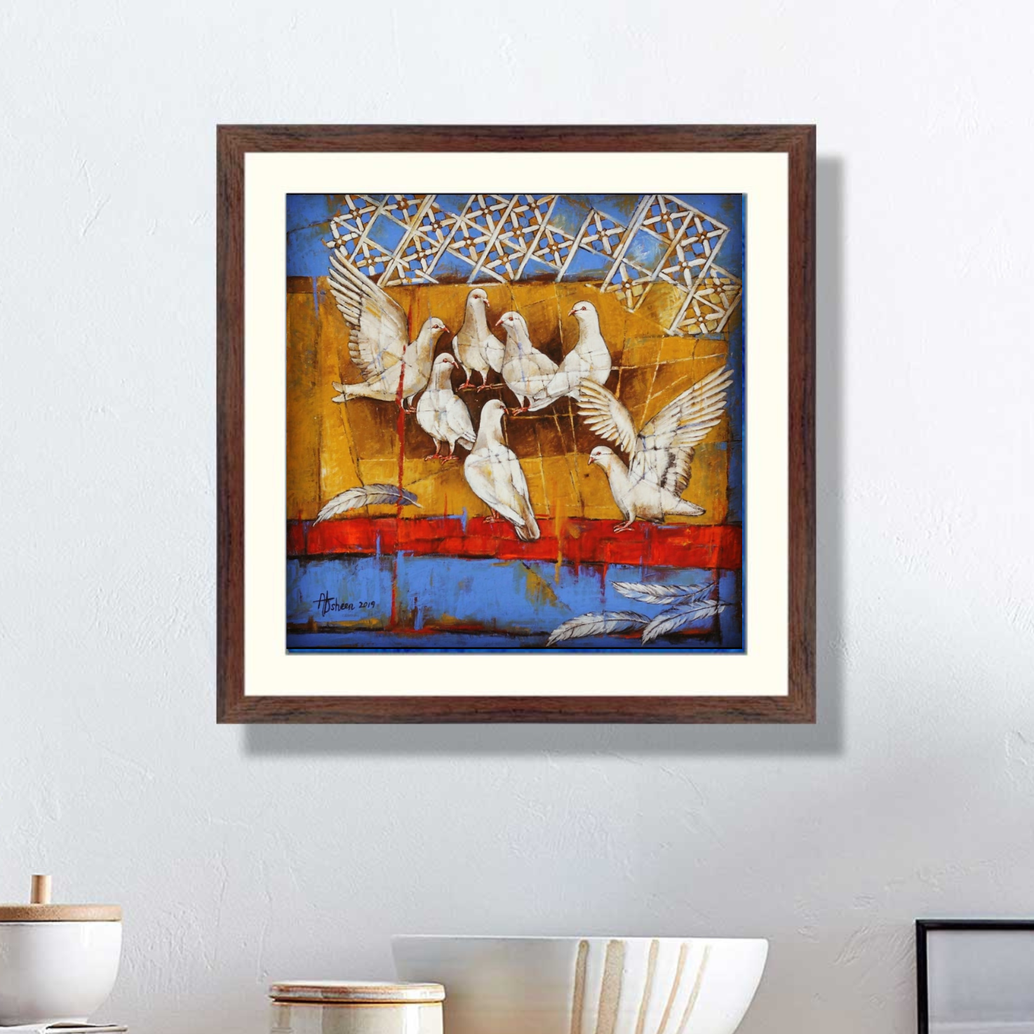 Birds abstract frame