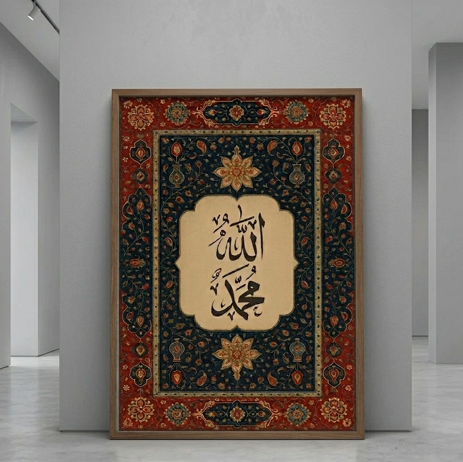 Allah Muhammed Calligraphy frame : Islamic Home Decor