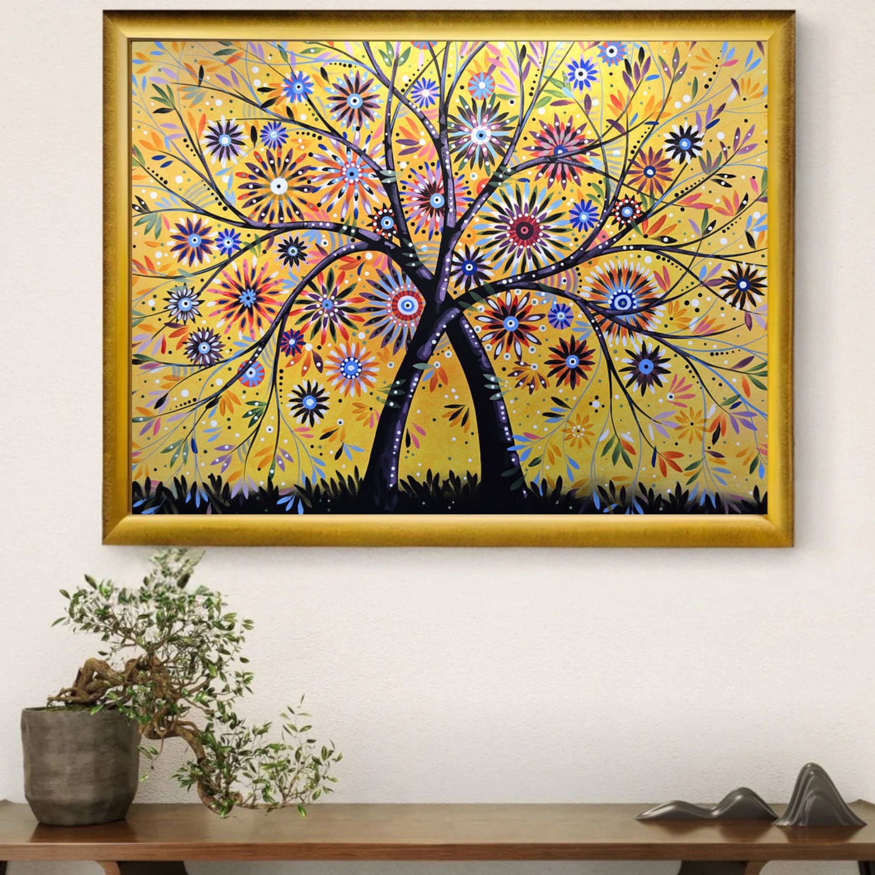 Gold sky Tree scenery Frame