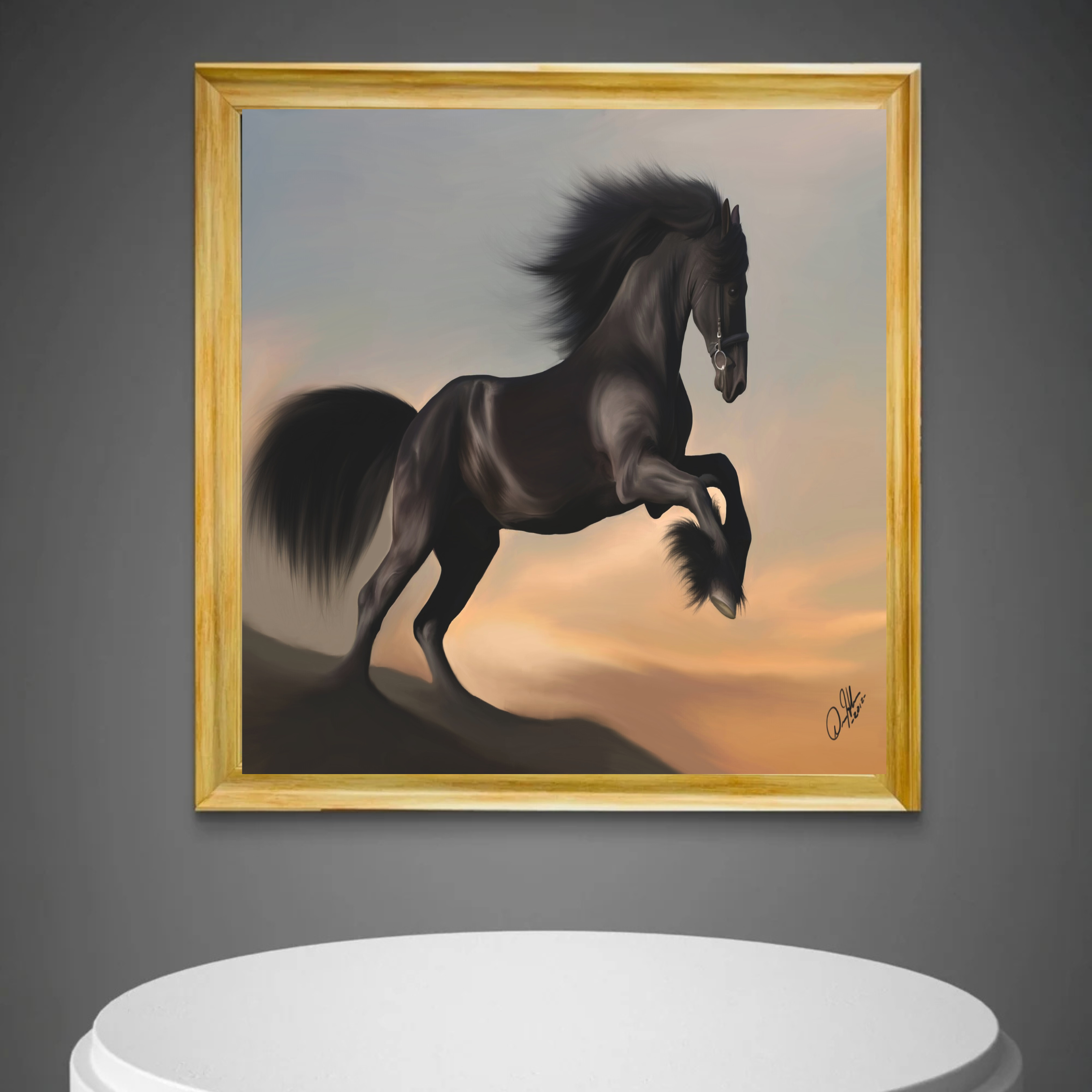 Black Horse Wall frame