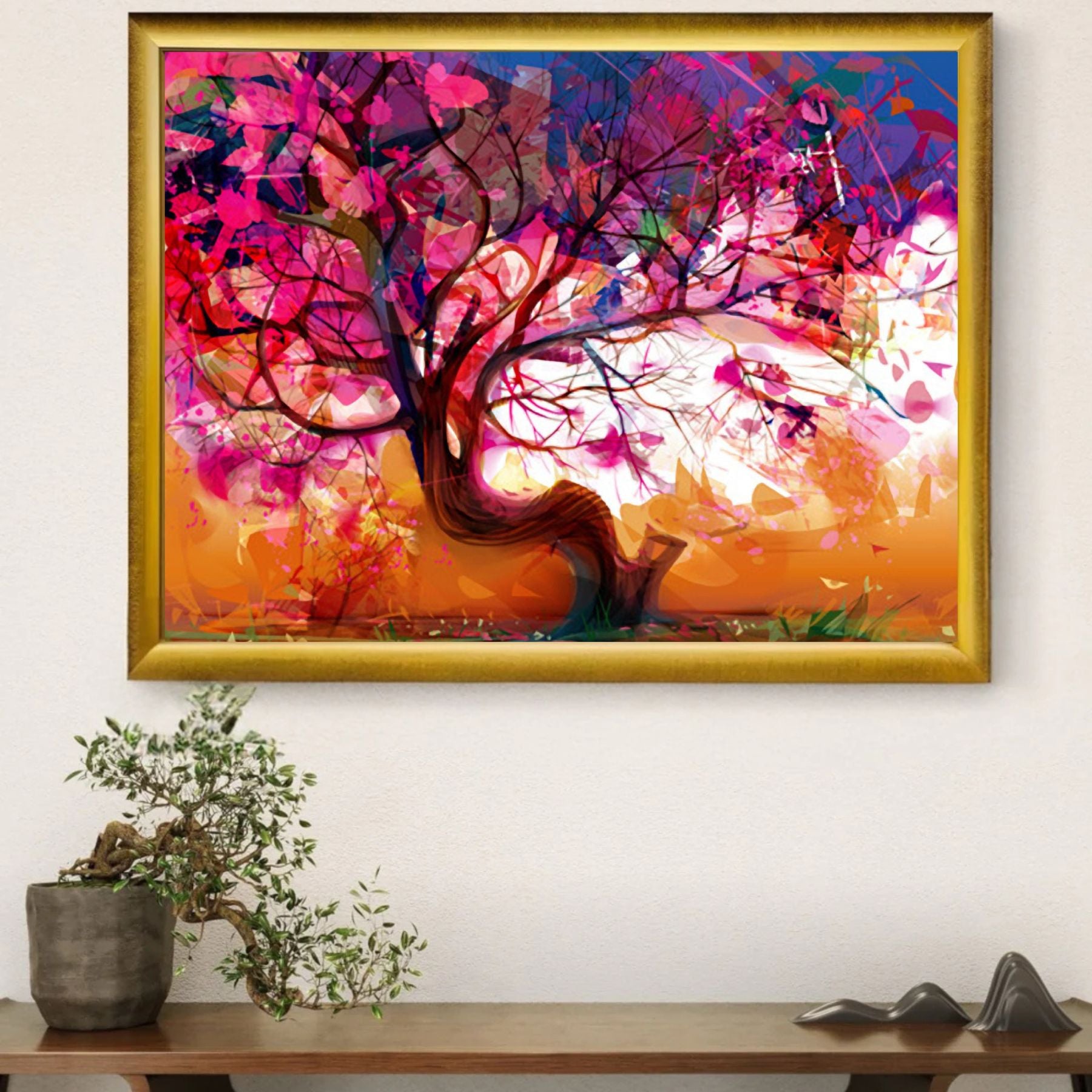 Abstract Pink tree scenery Frame